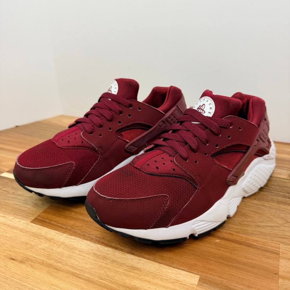 Nike Air Huarache Run Kids Shoes Team Red Maroon 654275-602 Size 7Y